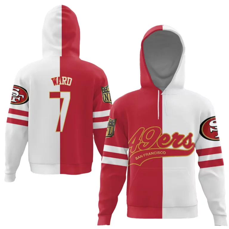 Jimmie Ward 7 San Francisco 49ers Jersey Red Men Hoodie Split Design White Cool Base
