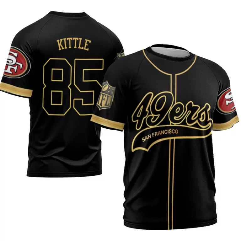 George Kittle 85 Jersey Black San Francisco 49ers Men Gold Cool Base Limited