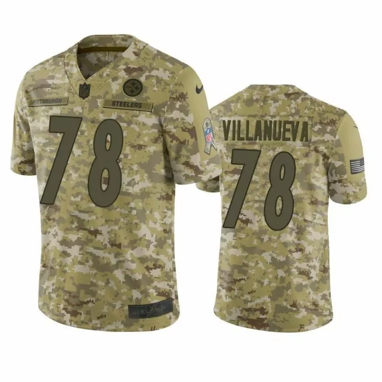 Alejandro Villanueva 78 Steelers Jersey Camouflage Salute To Service Steeler American Flag