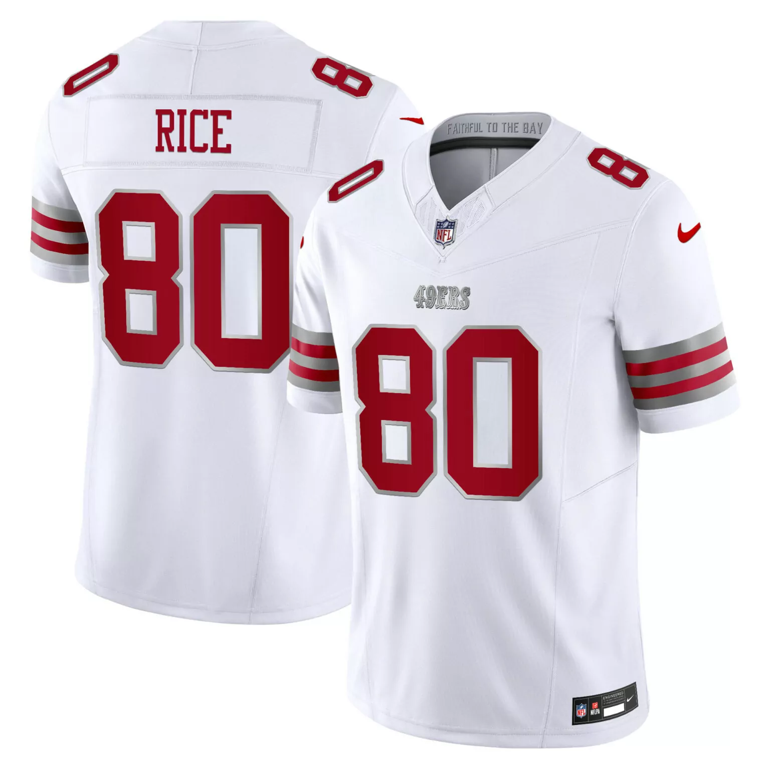 Jerry Rice 80 49ERS Jersey White Men Red Gray All Stitched