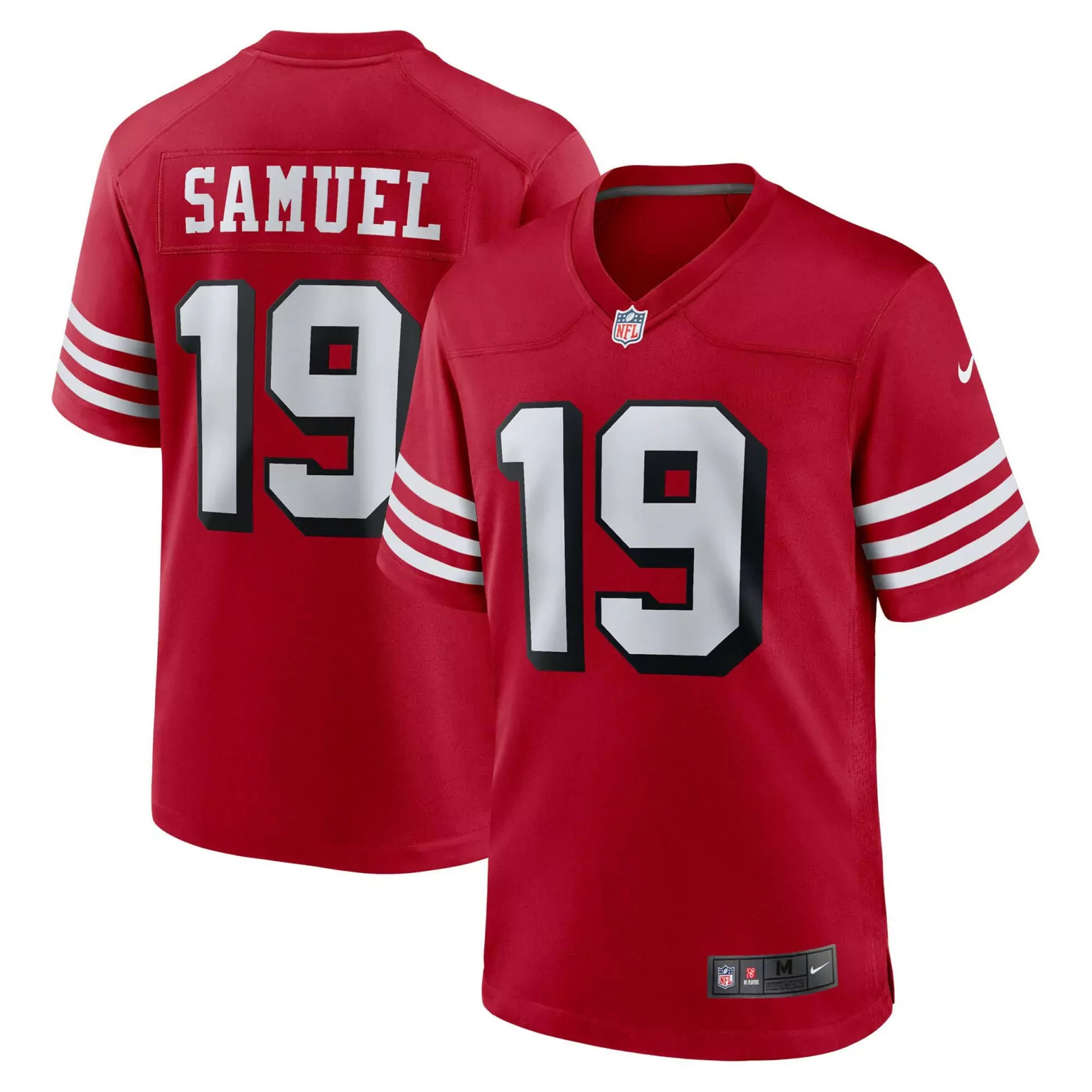 Deebo Samuel 19 49ers Jersey Red Men Replica White Alternate Game