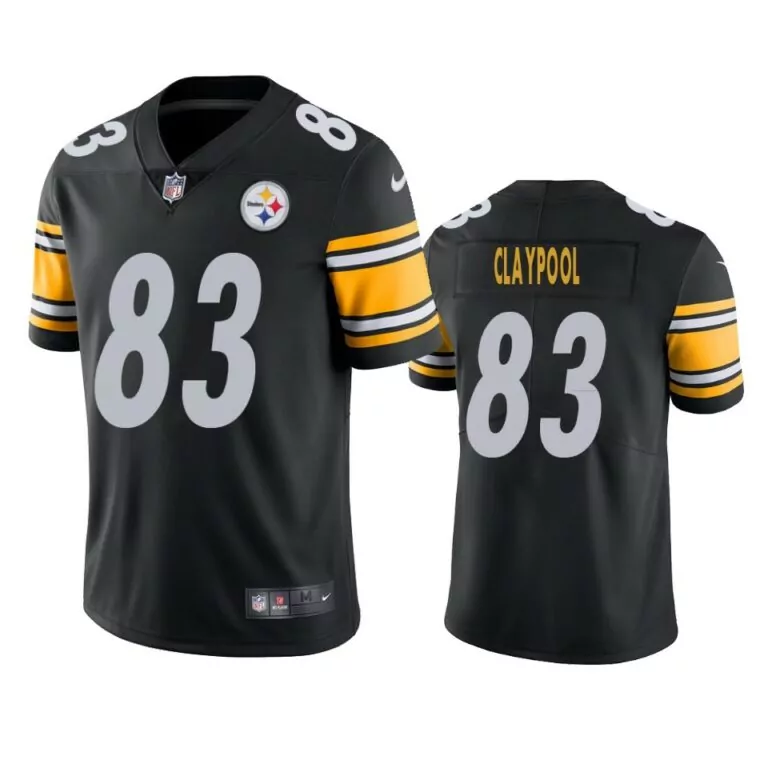 Chase Claypool 83 Jersey Black Pittsburgh Steelers Men Yellow White Vapor