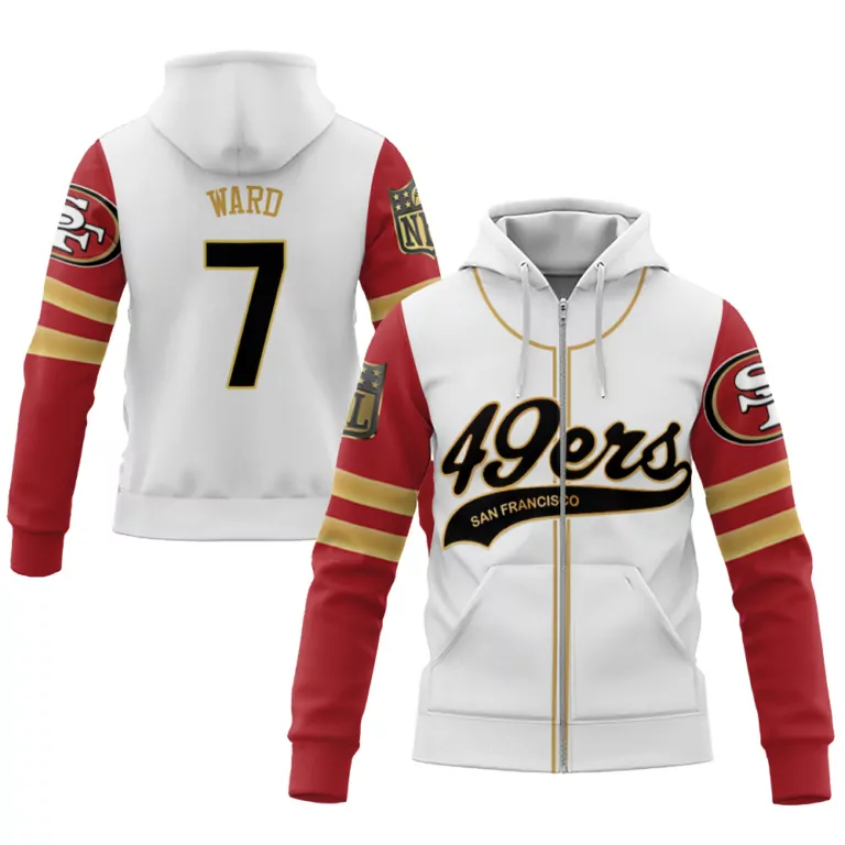 Jimmie Ward 7 San Francisco 49ers Jersey White Men Zip-up Hoodie Red Gold Cool Base
