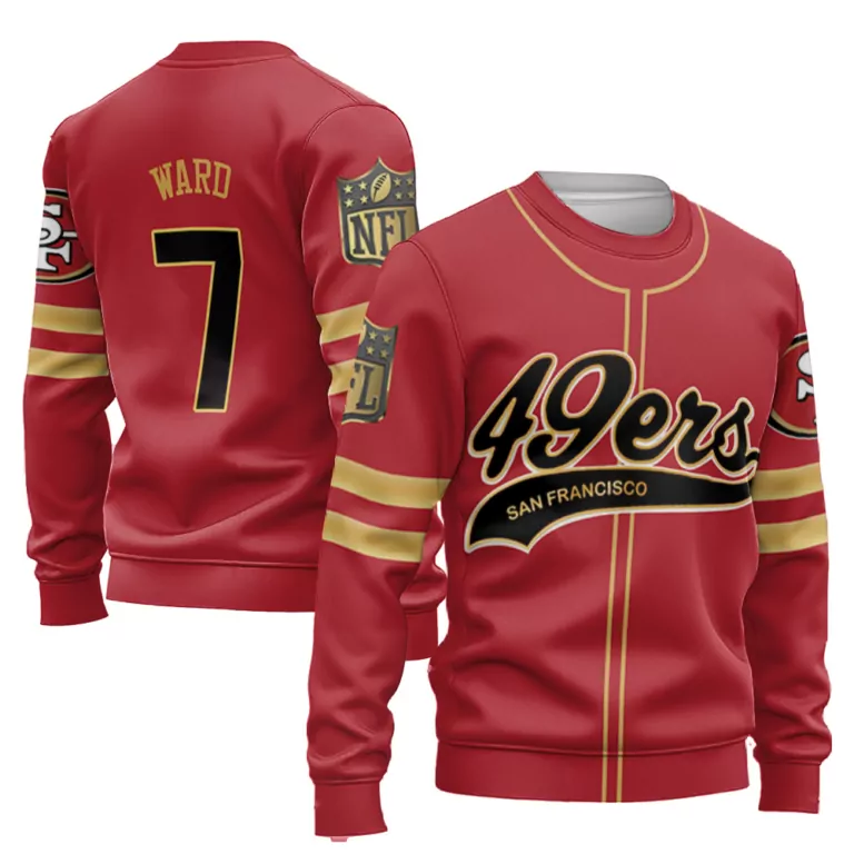 Jimmie Ward 7 San Francisco 49ers Jersey Red Men Gold Cool Base Limited