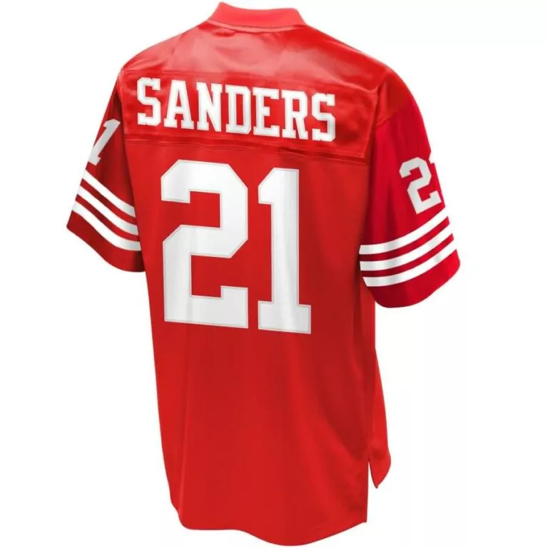Deion Sanders 21 49ers Jersey Red Men Replica White Pro Retired