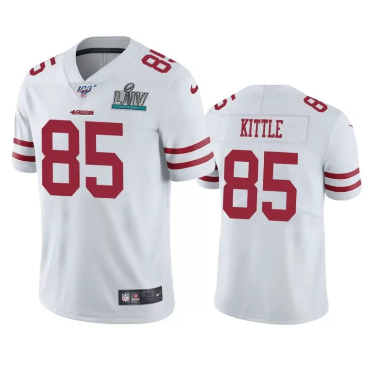 George Kittle 85 49ERS Jersey White Super Bowl Liv Men Red Vapor