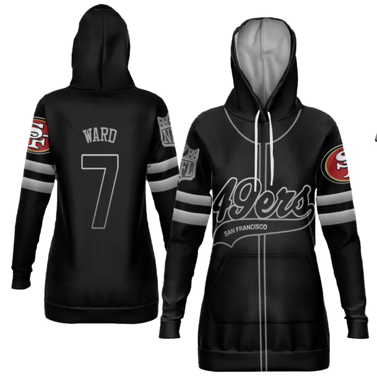 Jimmie Ward 7 San Francisco 49ers Jersey Black Women Hoodie White Silver Cool Base
