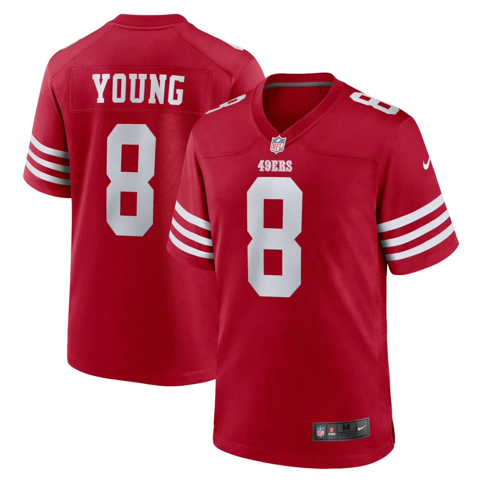 Steve Young 8 49ERS Jersey Red Men Player White Retired Game