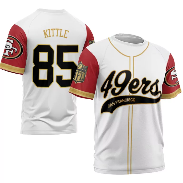George Kittle 85 Jersey White San Francisco 49ers Men Alternate Red Gold Cool Base