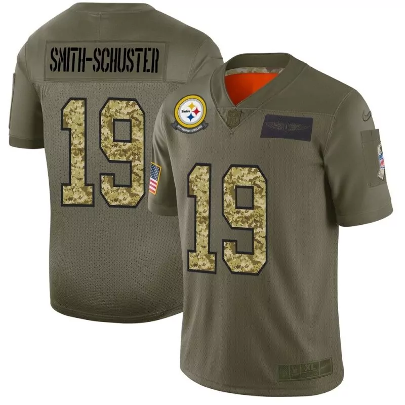 Juju Smith 19 Pittsburgh Steelers Jersey Olive Green Salute To Service American Flag Military Branch