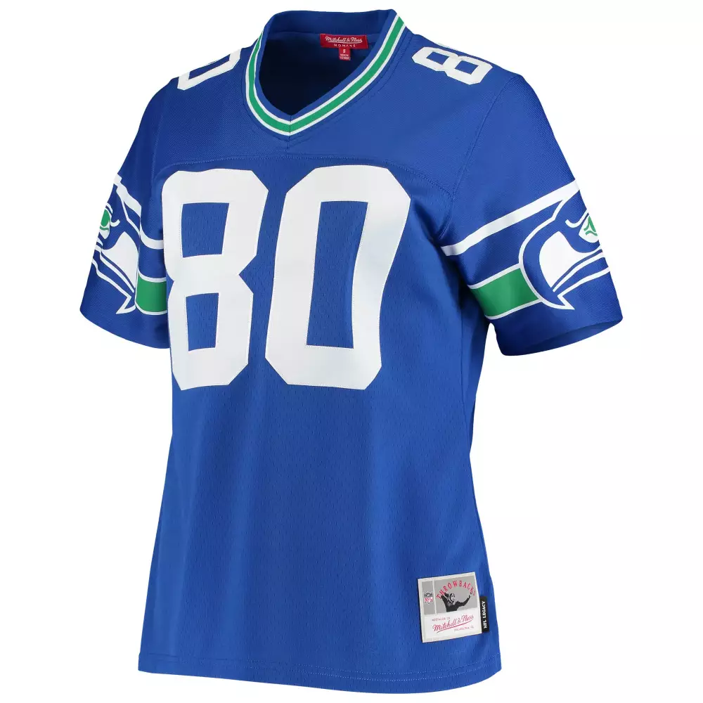 Steve Largent 80 Seattle Seahawks Jersey Royal Blue Throwback Men White Green Legacy