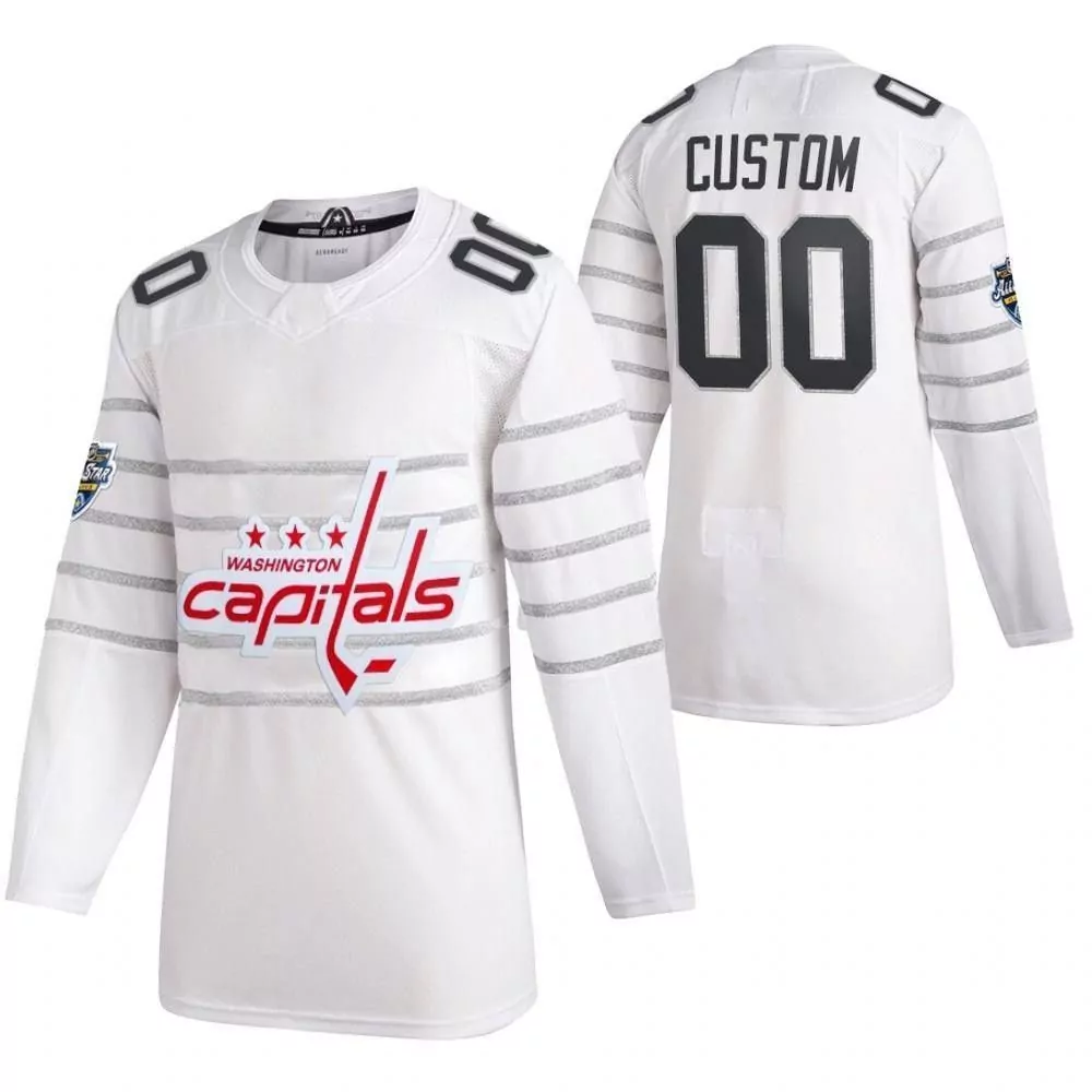 Custom Washington Capitals Jersey White All-star Game Men Gray Red All Personalized