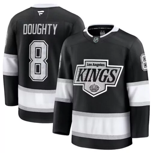 Drew Doughty 8 Los Angeles Kings Jersey Black Men Replica White Silver Home Stitched