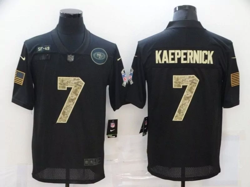 Colin Kaepernick 7 Jersey Black Salute To Service San Francisco 49ers American Flag Us Army