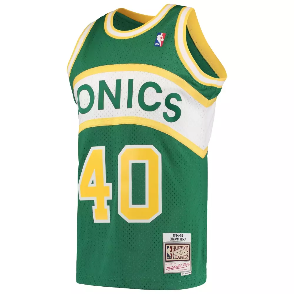 Shawn Kemp 40 Seattle Supersonics Jersey Green 1994-95 Hardwood Classics Men Replica
