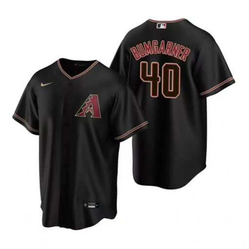 Madison Bumgarner 40 Jersey Black Arizona Diamondbacks Men MLB Maroon Gold Cool Base