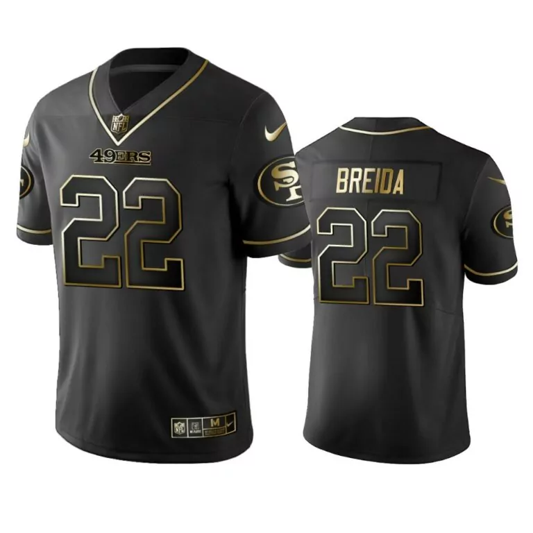 Matt Breida 22 49ERS Jersey Black Men Gold Vapor