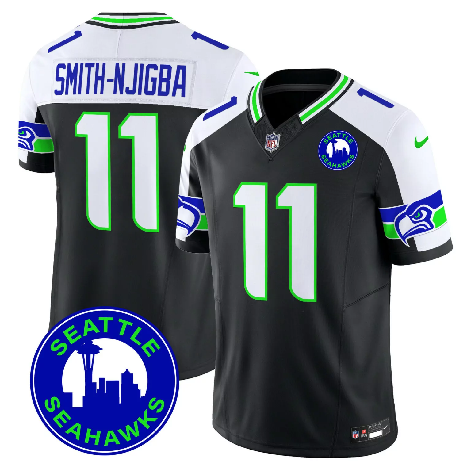 Jaxon Smith-njigba 11 Jersey Black Seattle Seahawks Nflpa Men Standard Alternate