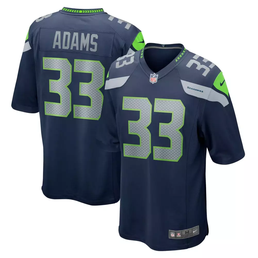 Jamal Adams 33 Seattle Seahawks Jersey Navy Men Green Silver Game