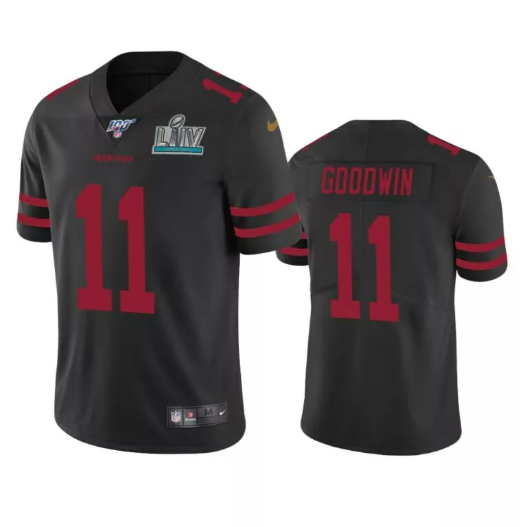 Marquise Goodwin 11 49ERS Jersey Black Super Bowl Liv Men Red Vapor