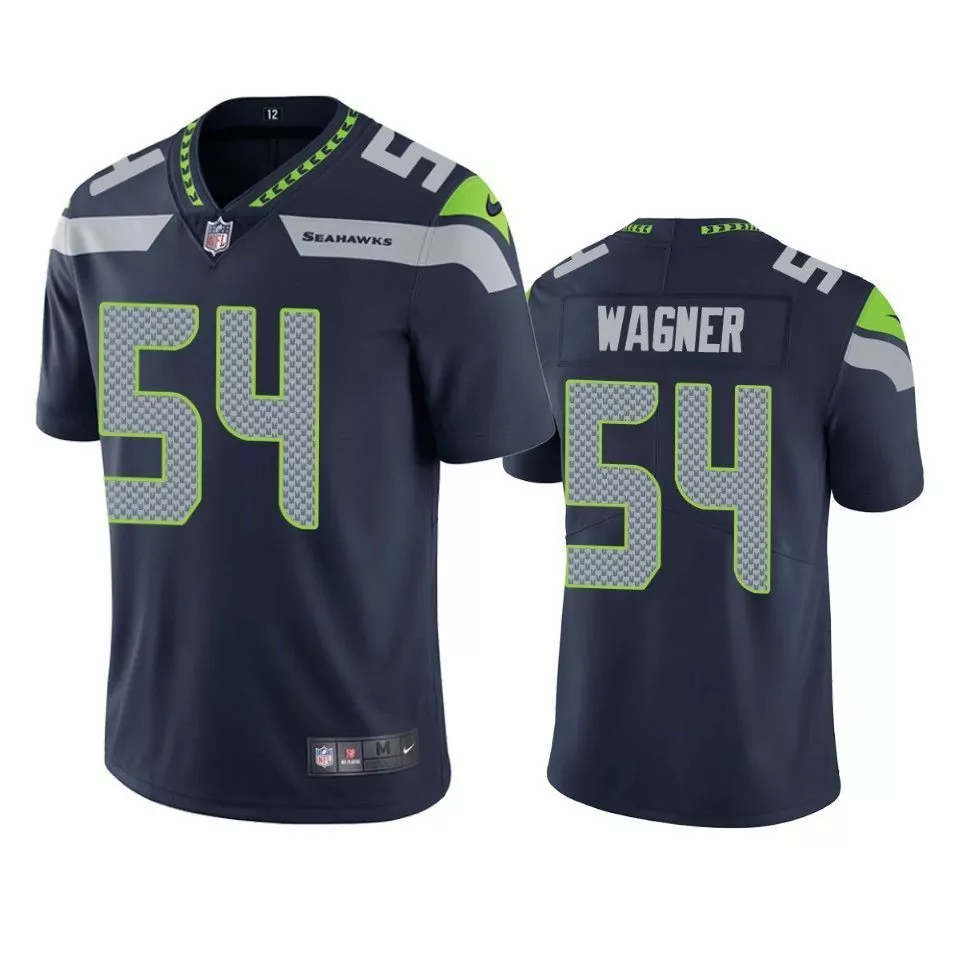 Bobby Wagner 54 Seahawks Jersey Navy Blue Men Replica Lime Green Grey White Vapor