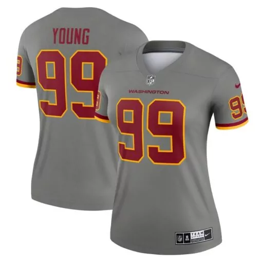 Chase Young 99 Washington Jersey Gray Women Alternate Maroon Yellow