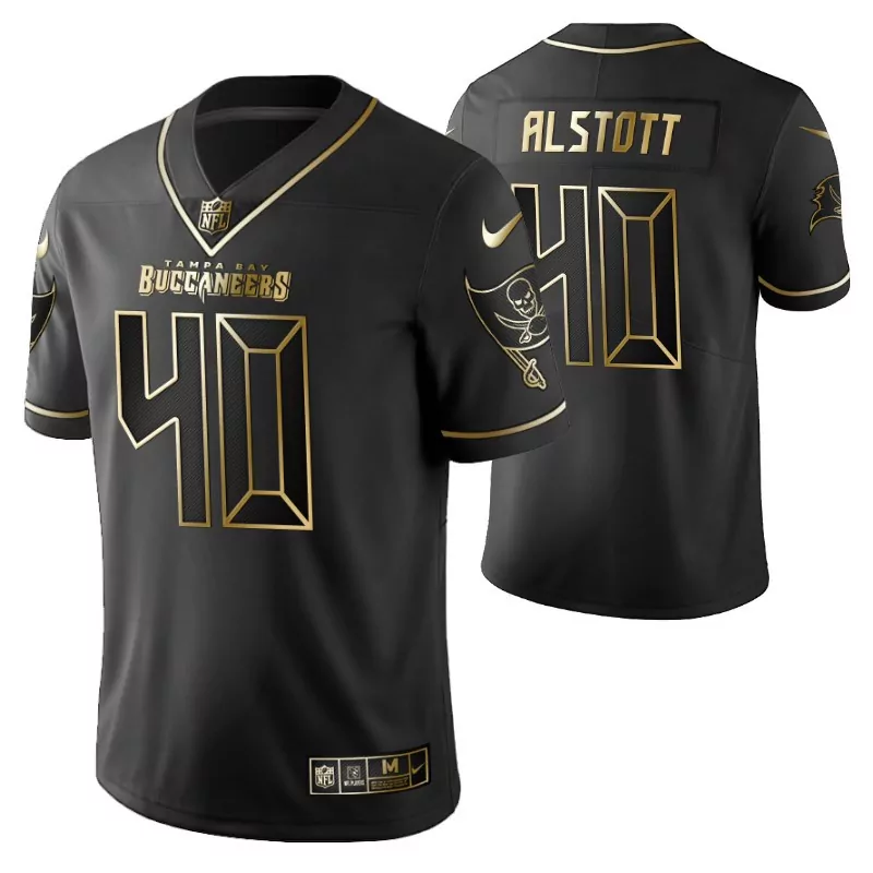 Mike Alstott 40 Jersey Black Tampa Bay Buccaneers Men Player Gold