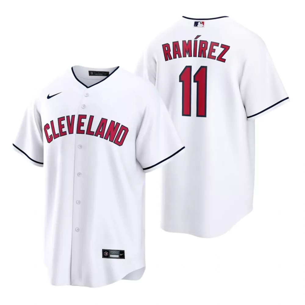 Jose Ramirez 11 Jersey White Cleveland Guardians Men MLB Red Navy Blue Alternate