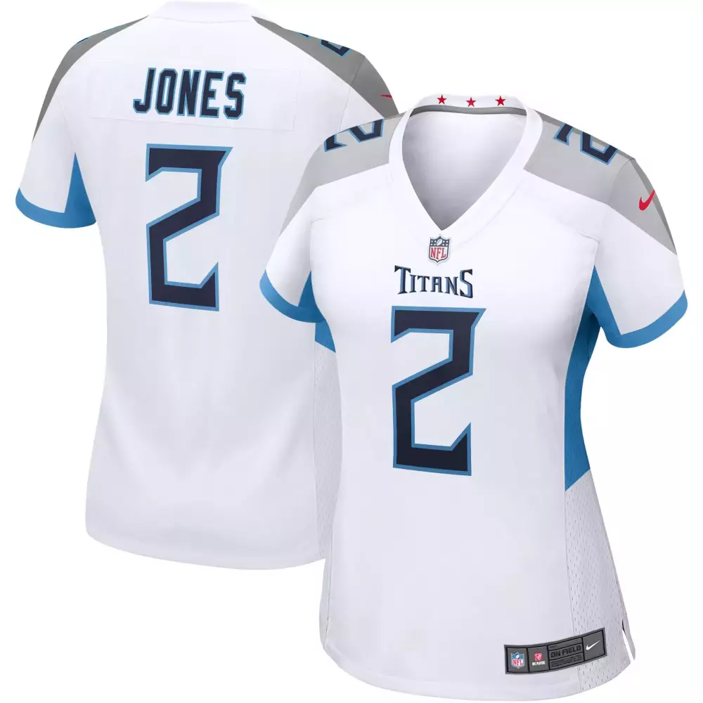 Julio Jones 2 Titans Jersey White Women NFL Light Blue Grey Game