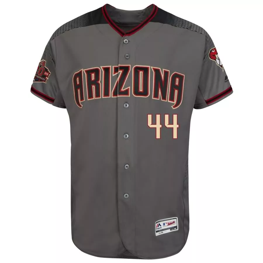 Corbin Carroll 44 Jersey Gray Arizona Diamondbacks 20th Anniversary Men Black Red