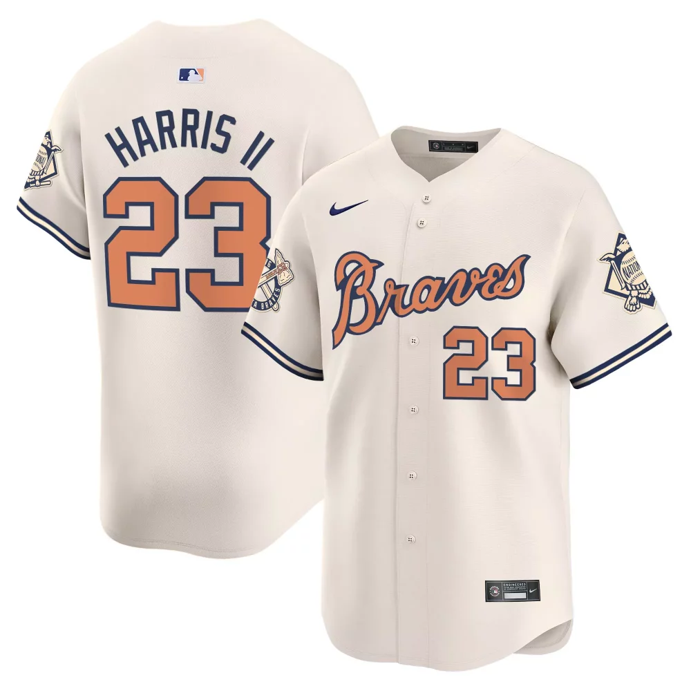 Harris Ii 23 Braves Jersey Cream Cooperstown Collection Atlanta 1970s Men Orange