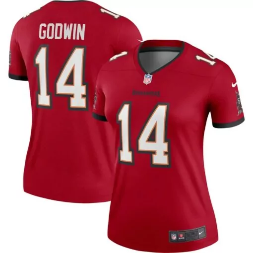 Chris Godwin 14 Buccaneers Jersey Red Women Game White Black