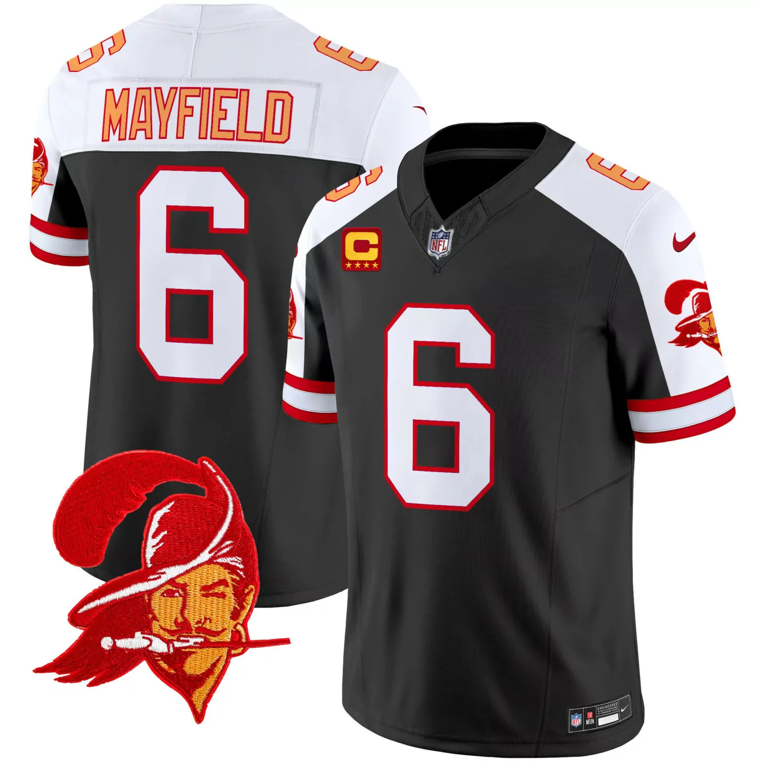 Baker Mayfield 6 Buccaneers Jersey Black Cfl Men Player White Red Orange Alternate