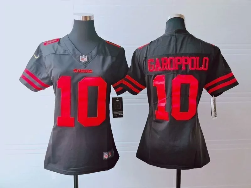 Jimmy Garoppolo 10 49ERS Jersey Black Women Game Red