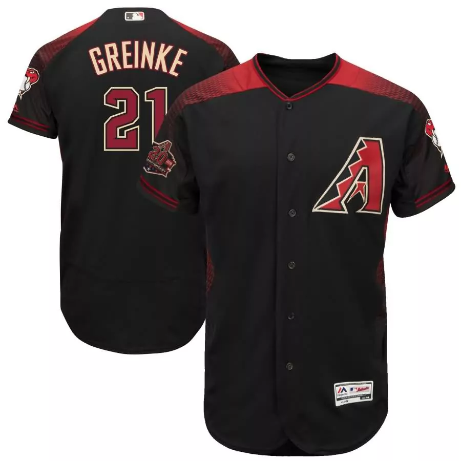 Zack Greinke 21 Jersey Black Arizona Diamondbacks 20th Anniversary Men Red White