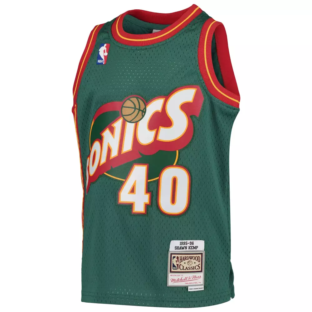 Shawn Kemp 40 Seattle Supersonics Jersey Green 1995-96 Hardwood Classics 1995 Men