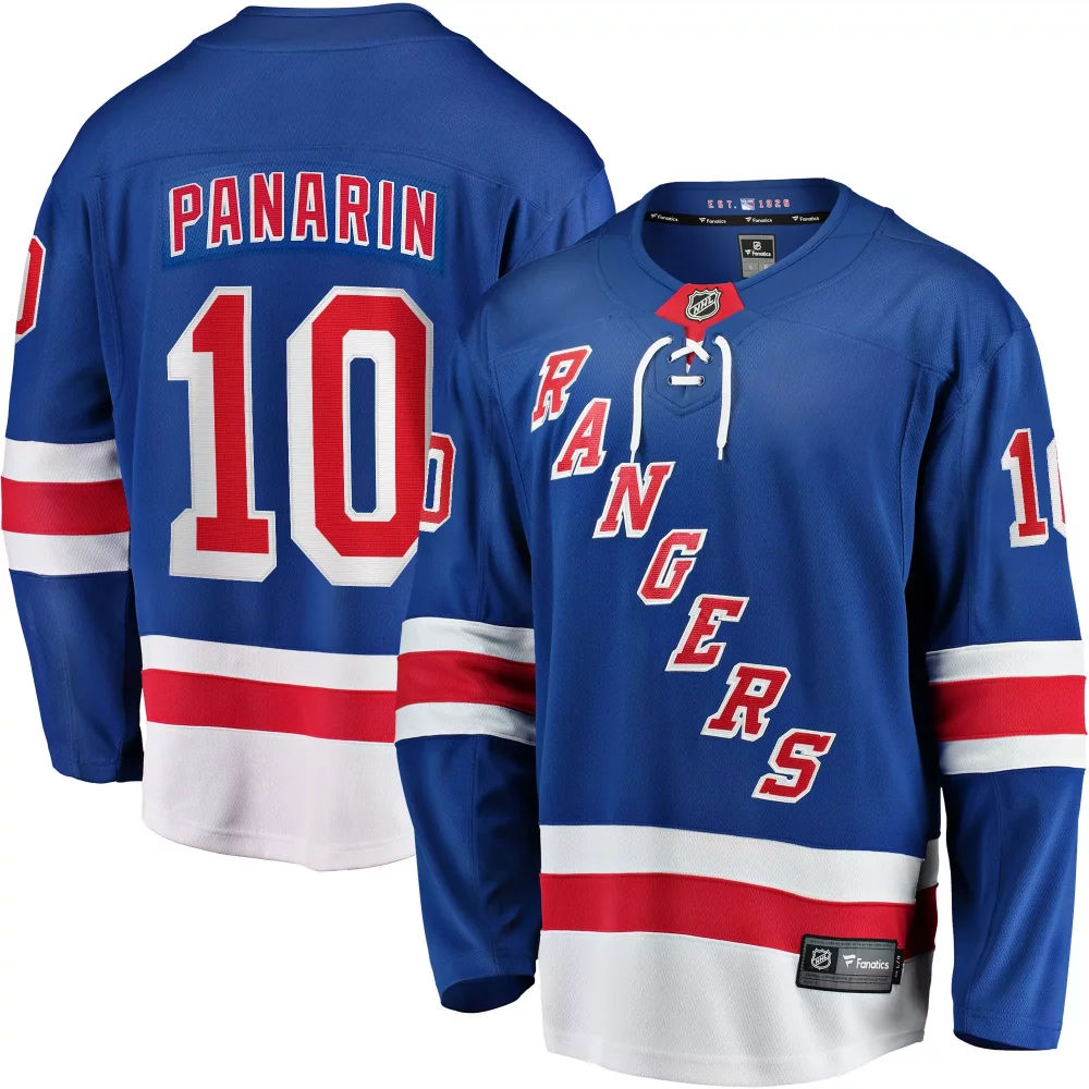 Artemi Panarin 10 Rangers Jersey Blue Men Red White Home Breakaway