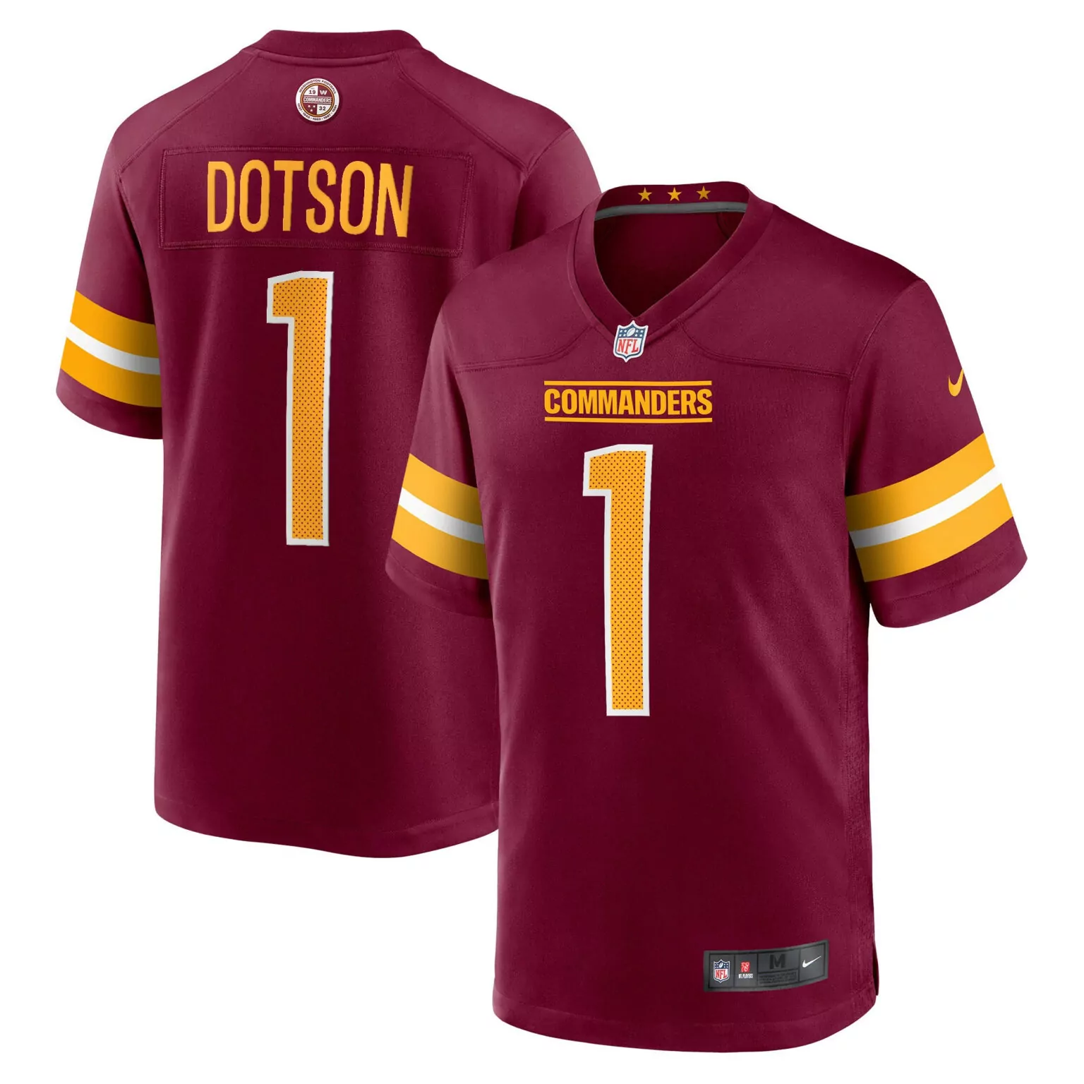 Jahan Dotson 1 Commanders Jersey Maroon Men NFL Gold White Game
