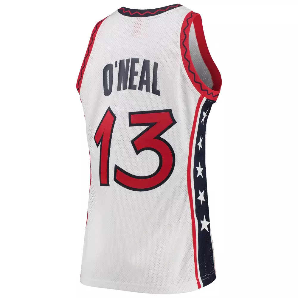 Shaquille Oneal 13 Orlando Magic Jersey White Men Red Blue Hardwood Classics