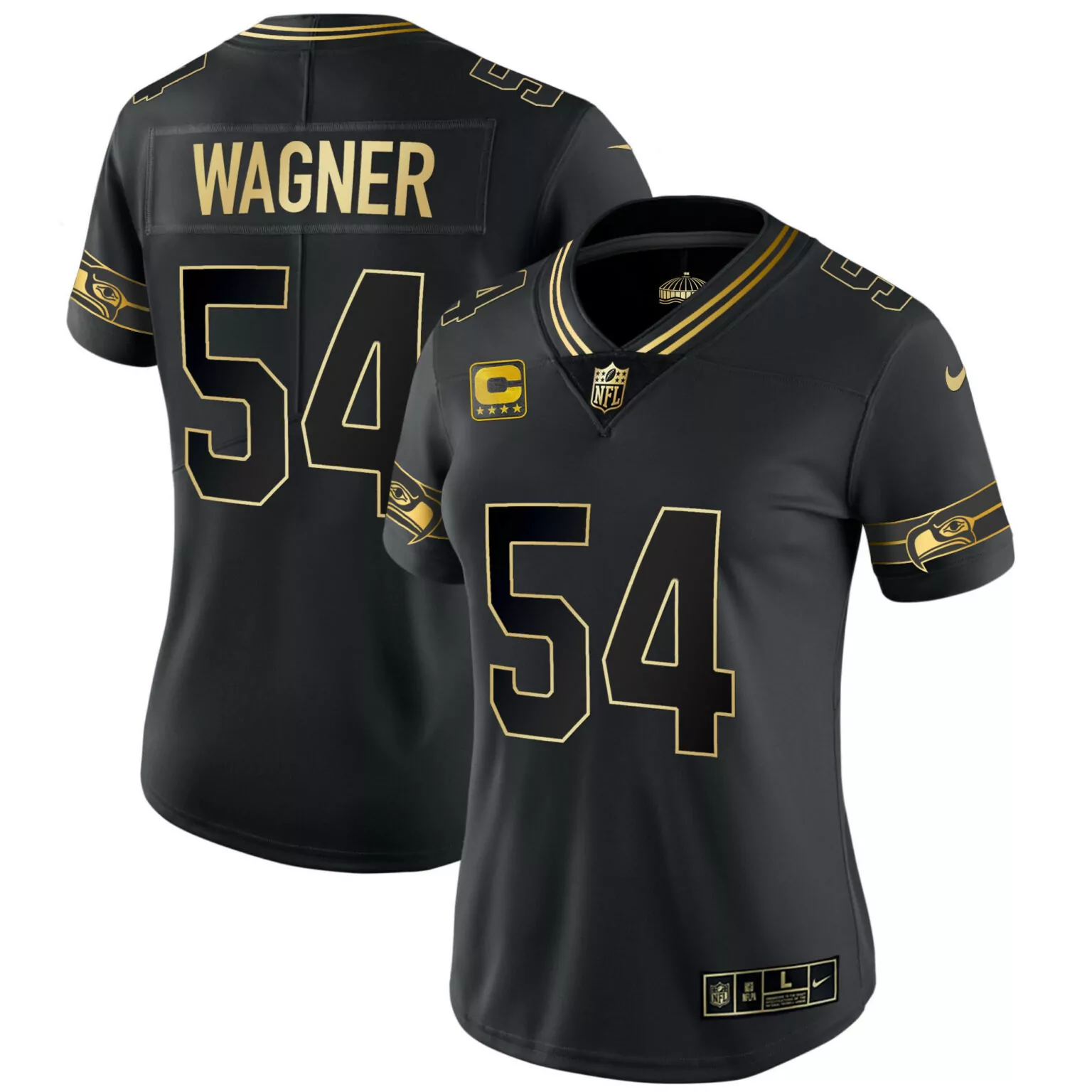 Bobby Wagner 54 Seattle Seahawks Jersey Black Men Replica Gold Throwback All Stitched