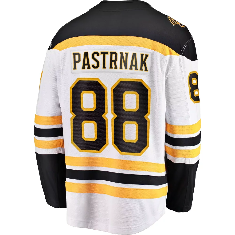 David Pastrnak 88 Boston Bruins Jersey White Men Black Gold Away Premier Breakaway