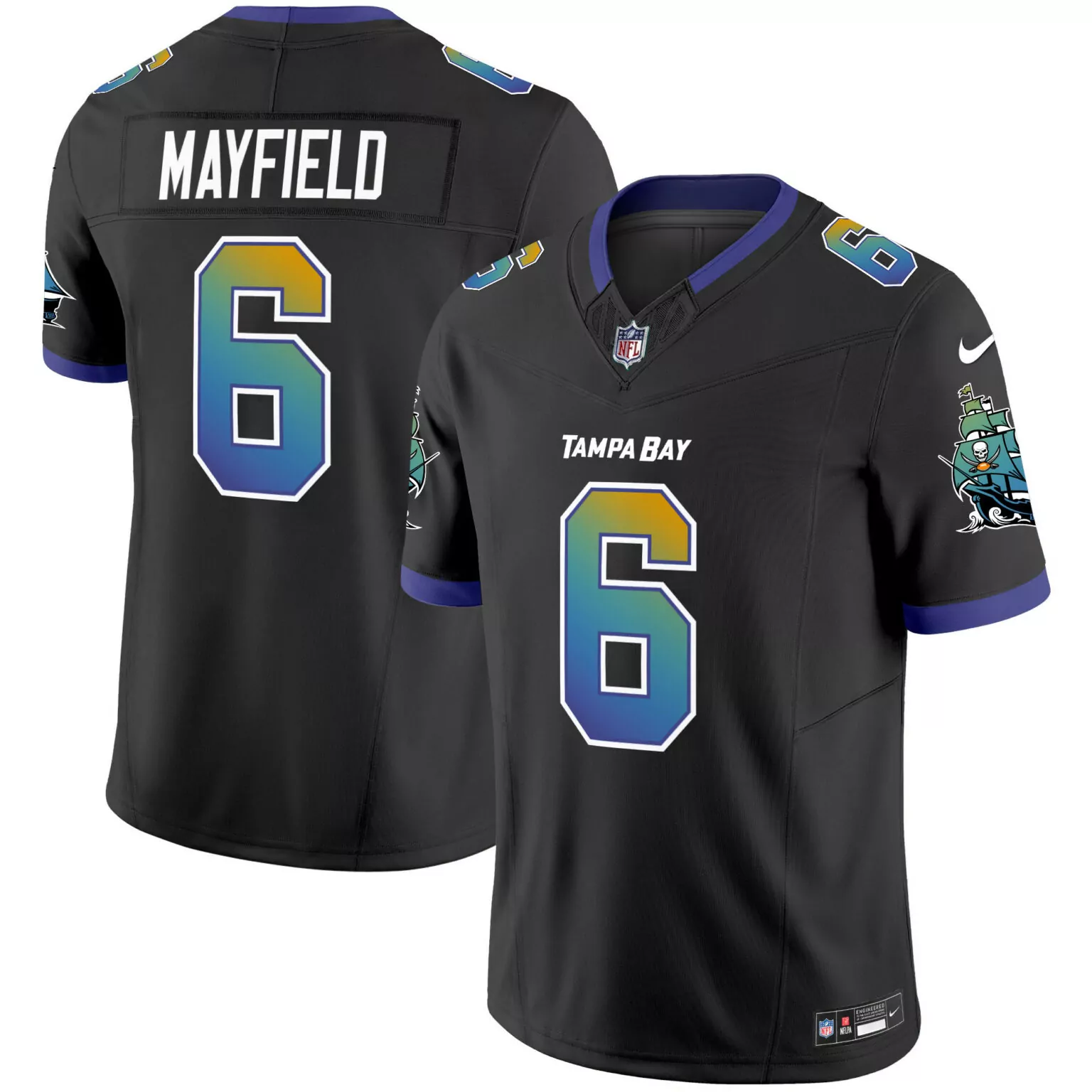 Baker Mayfield 6 Jersey Black Creamsicle Tampa Bay Buccaneers Nflpa Men Alternate