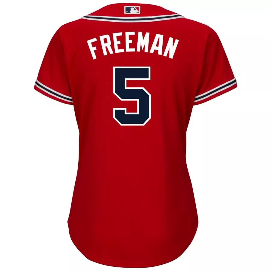Freddie Freeman 5 Atlanta Braves Jersey Red Men Replica Navy Blue White Cool Base