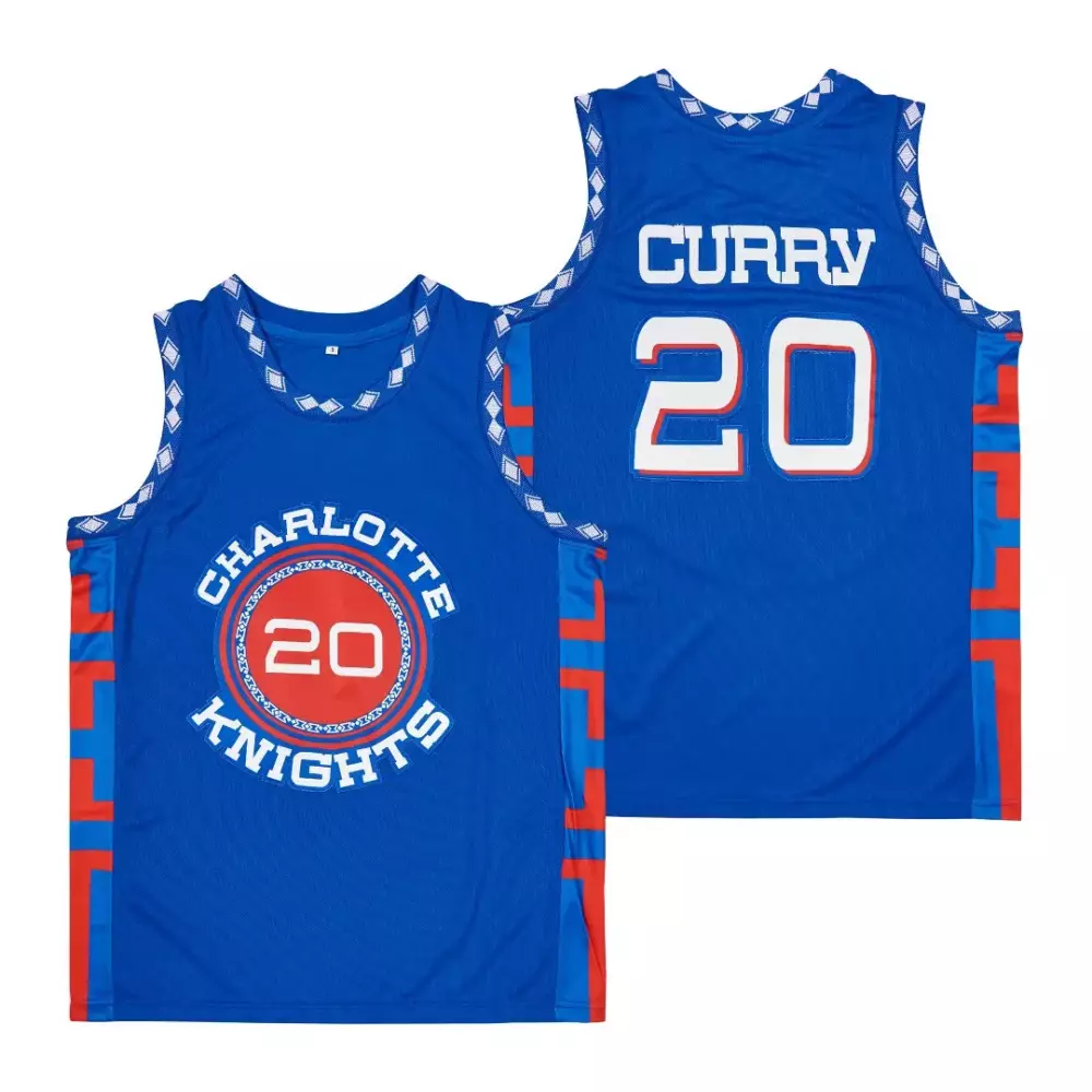 Stephen Curry 20 Jersey Blue Charlotte Knights Men Red White