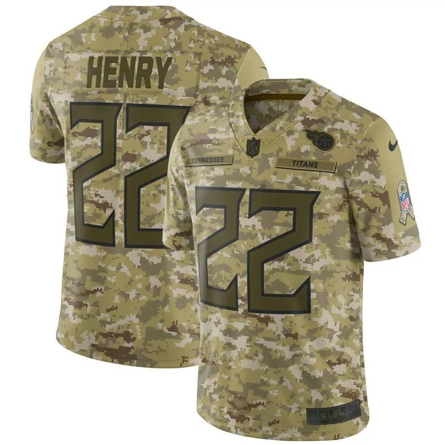 Derrick Henry 22 Titans Jersey Camouflage Salute To Service Play Football Men Game