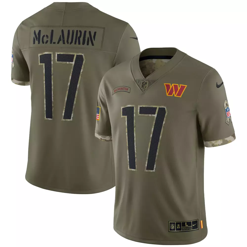 Terry Mclaurin 17 Jersey Olive Green Salute To Service Washington Commanders Us Flag