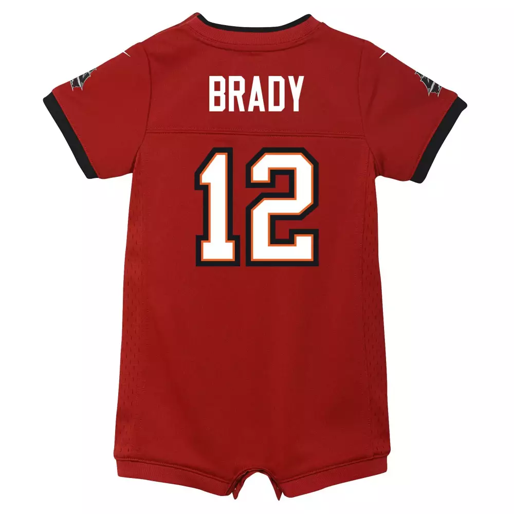 Tom Brady 12 Buccaneers Jersey Red Kids White Orange Black Game