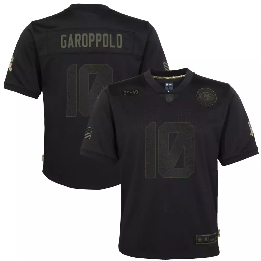 Jimmy Garoppolo 10 Jersey Black San Francisco 49ers American Flag Men Olive Drab