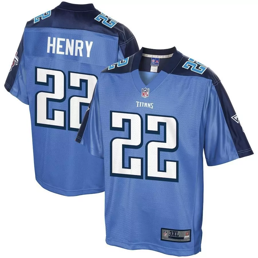 Derrick Henry 22 Titans Jersey Light Blue Men Replica Navy White Alternate