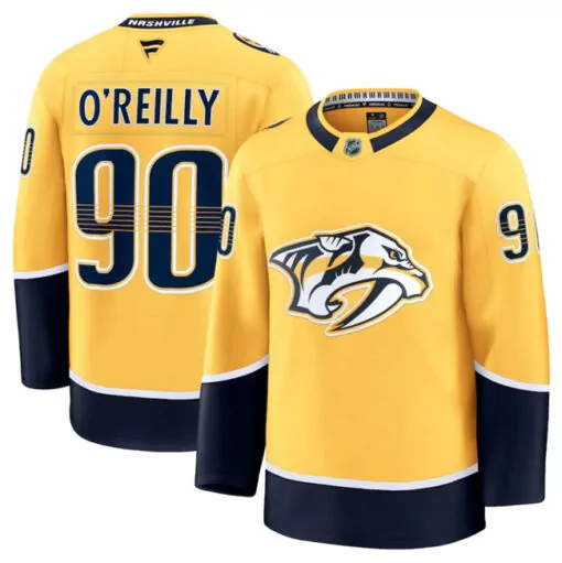Ryan O'reilly 90 Jersey Yellow Nashville Predators Men Navy Blue White Home Stitched